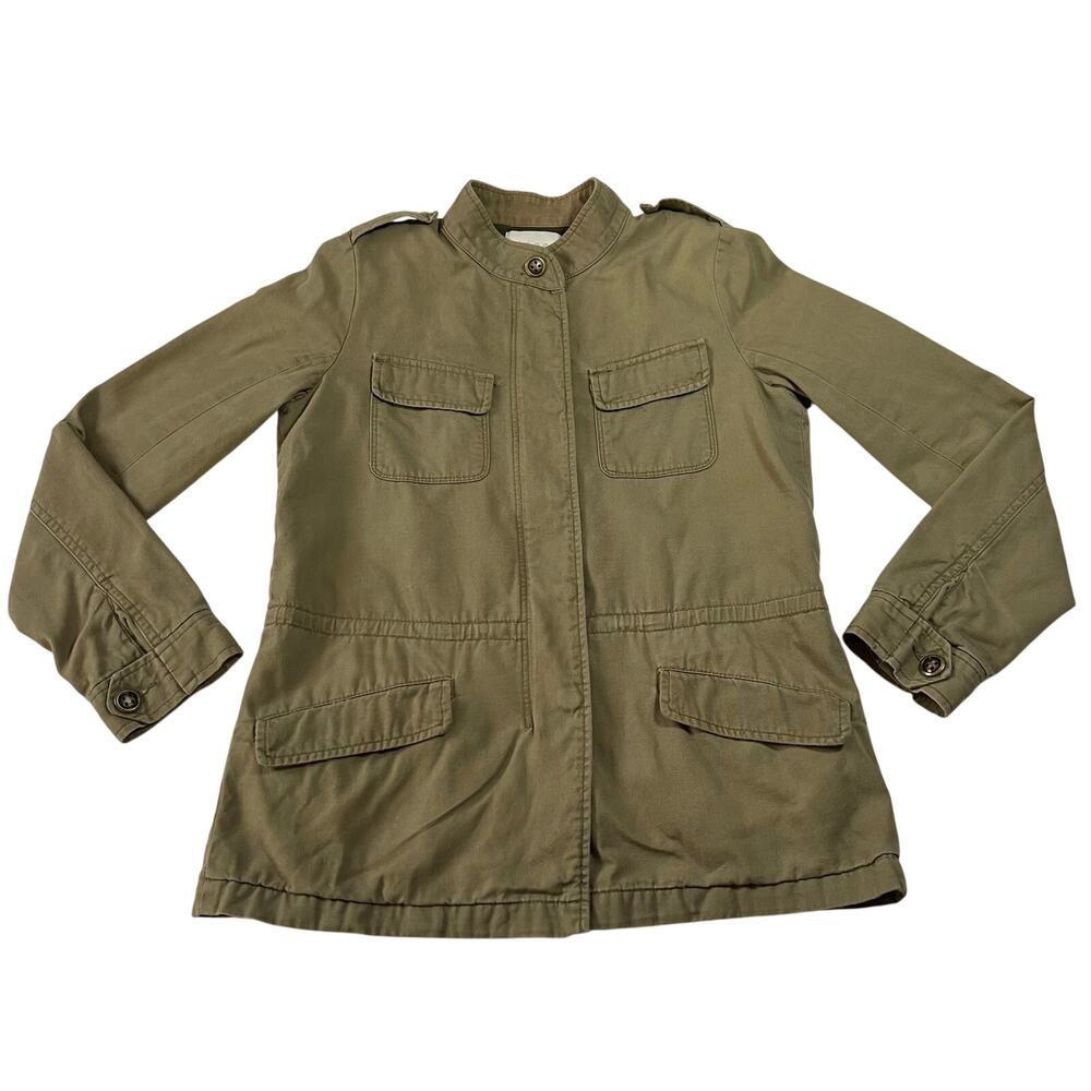 HINGE Women's Full Zip Utility Jacket Size Small Military Multi Pocket Casual